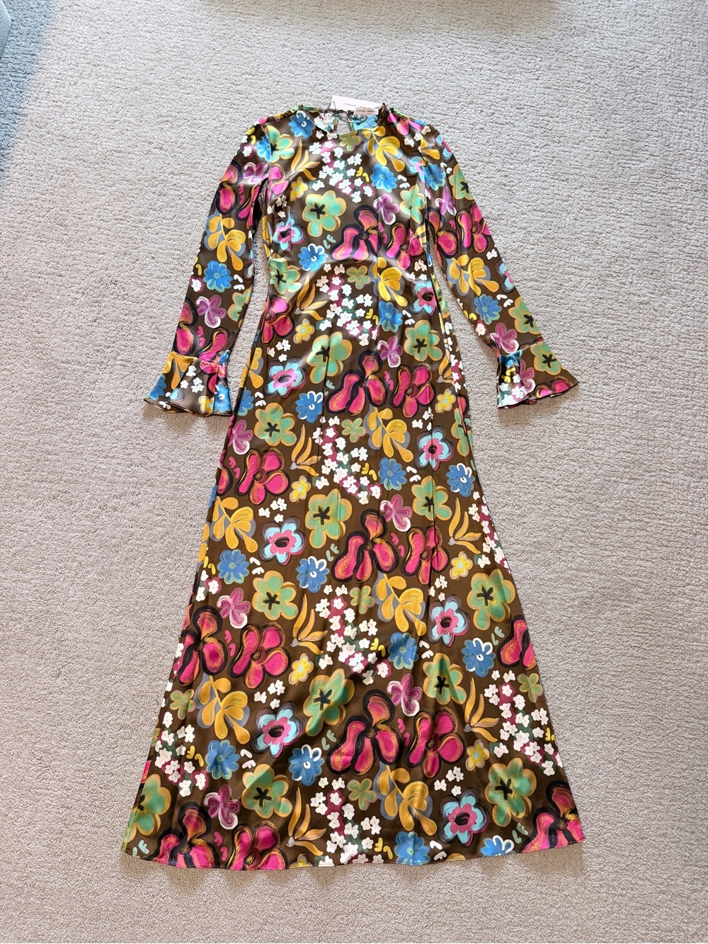 NWT Lingua Franca Anya silk dress, XS